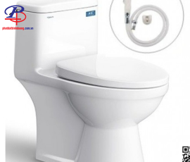 Bồn Cầu Viglacera BL5 Nắp Êm  + Vòi Xịt VG826 (Thiết bị vệ sinh chính hãng tại Bình Dương)
