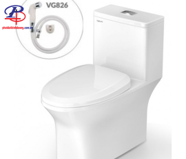 Bồn Cầu Viglacera V700 Nắp Êm + Vòi Xịt VG826 (Thiết bị vệ sinh giá rẻ tại Bình Dương)