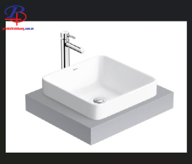 Chậu Rửa Mặt Lavabo Viglacera CD20 Đặt Bàn Vuông (Thiết bị vệ sinh chất lượng tại Bình Dương)