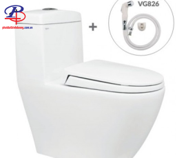 Bồn Cầu Viglacera V199 Nắp Êm V86 + Vòi Xịt VG826 (Thiết bị vệ sinh giá rẻ tại Bình Dương)