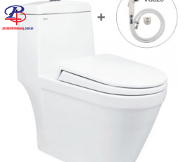 Bồn Cầu Viglacera V35 Nắp Êm V86 + Vòi Xịt VG826 (Thiết bị vệ sinh giá rẻ tại Bình Dương)