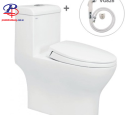 Bồn Cầu Viglacera V45M Xả Xoáy Nắp Êm V68 + Xịt VG826 (Thiết bị vệ sinh giá rẻ tại Bình Dương)