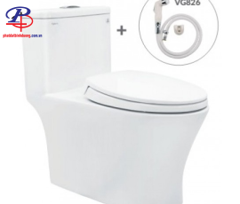 Bồn Cầu Viglacera V63 Nắp Êm V68 Tặng Vòi Xịt VG826 (Thiết bị vệ sinh giá rẻ tại Bình Dương)