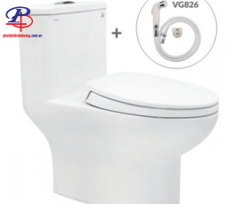 Bồn Cầu Viglacera V64 Nắp Êm V68 1 Khối (Thiết bị vệ sinh giá rẻ tại Bình Dương)