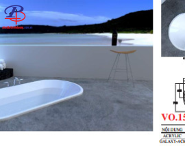 Bồn Tắm  V0.1575 Acrylic - (Thiết bị vệ sinh cao cấp giá rẻ)
