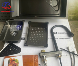Chậu chén Inox 304 (78x46) Nano - có vòi Nóng Lạnh