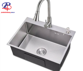 CHẬU CHÉN INOX 1 HỘC 600x450