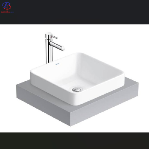 Chậu Rửa Mặt Lavabo Viglacera CD20 Đặt Bàn Vuông (Thiết bị vệ sinh chất lượng tại Bình Dương)