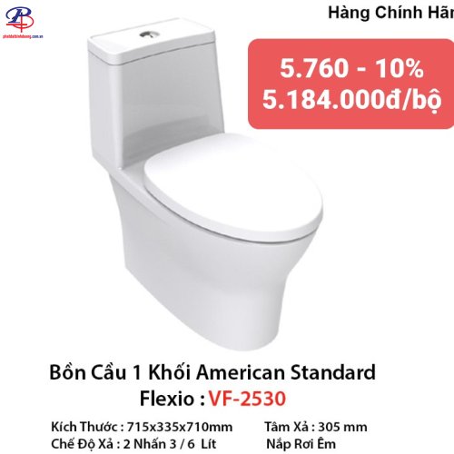 Bồn Cầu American Standard VF-2530 Flexio 1 Khối